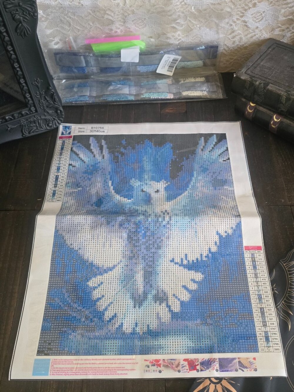 30x40CM Owl Diamond Painting BNIP - Blue - Owl Diamond Kit